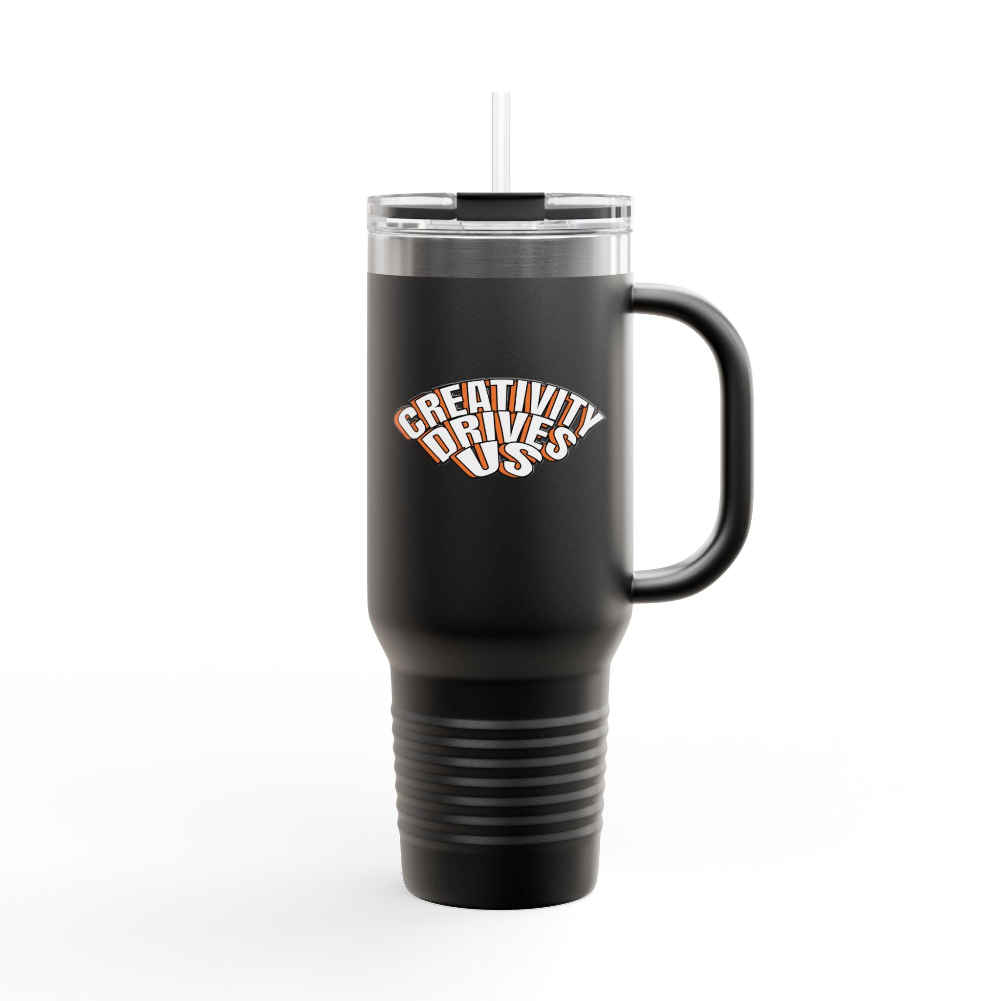 Creativity Drives Us Insulated Travel Mug, 40oz - Perfect for Adventurers, Coffee Lovers, and Gifting, Motivational Drinkware, Unique Travel Cup