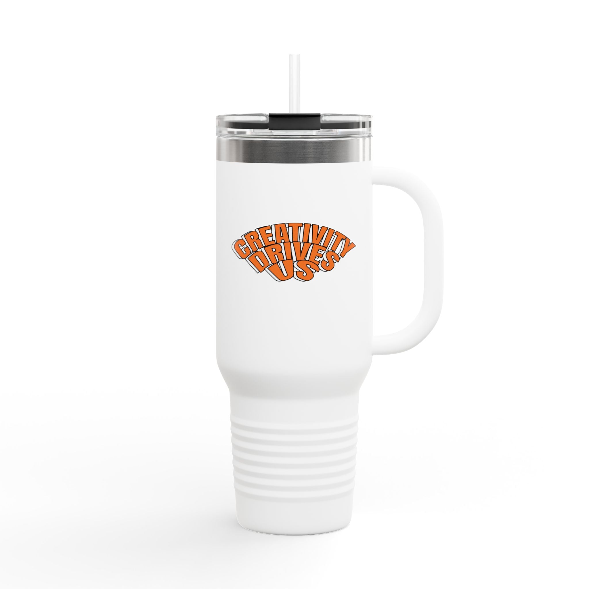 Creativity Drives Us Insulated Travel Mug, 40oz - Perfect for Adventurers, Coffee Lovers, and Gifting, Motivational Drinkware, Unique Travel Cup