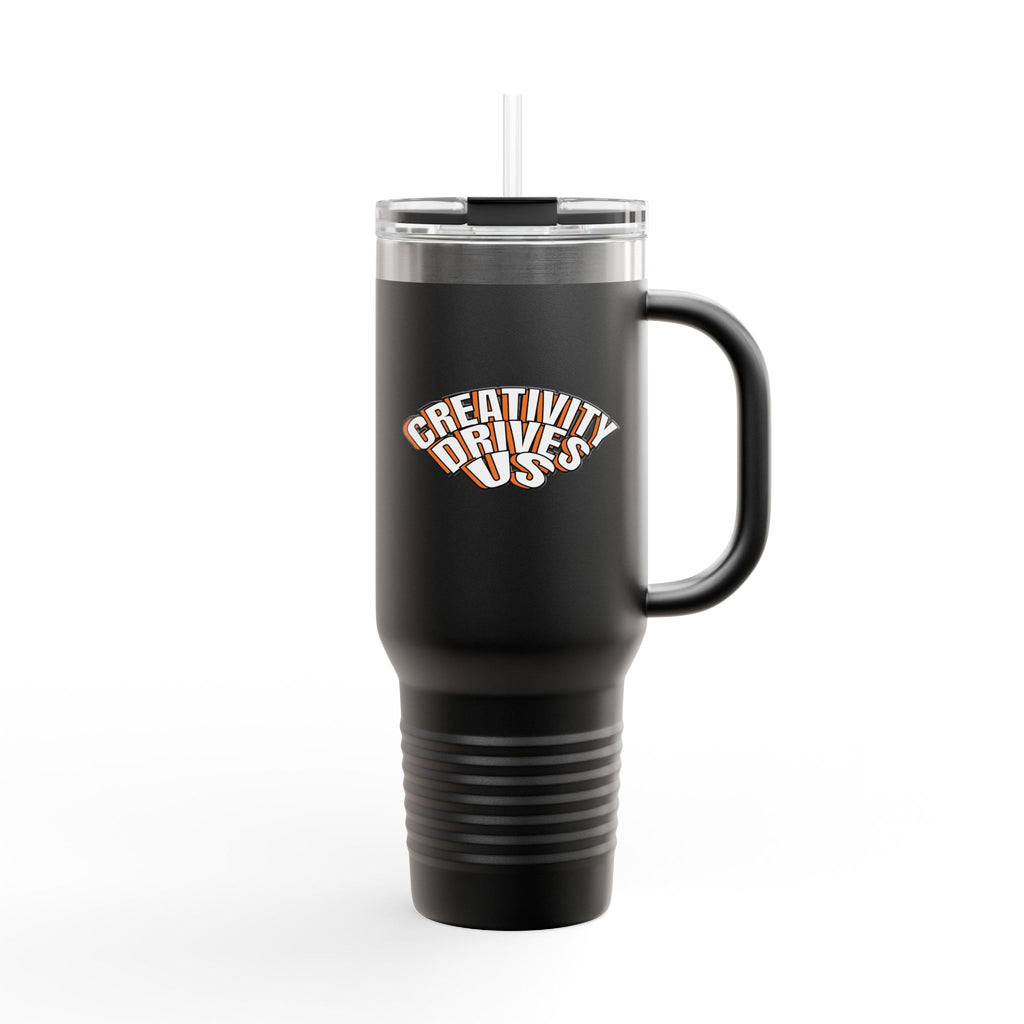 Creativity Drives Us Insulated Travel Mug, 40oz - Perfect for Adventurers, Coffee Lovers, and Gifting, Motivational Drinkware, Unique Travel Cup